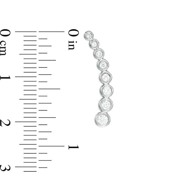 CT. T.w. Journey Diamond Crawler Earrings in 10K White Gold