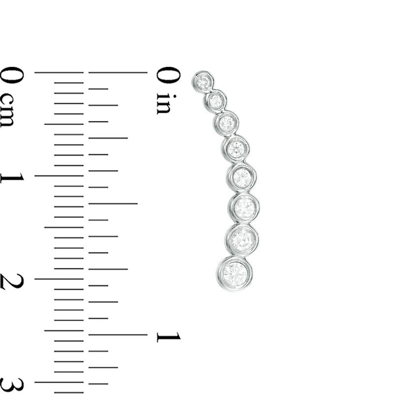 Main Image 2 of 3/8 CT. T.W. Journey Diamond Crawler Earrings in 10K White Gold