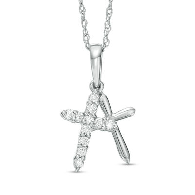 1 10 Ct T W Diamond Double Cross Pendant In 10k White Gold Zales - Double Cross Pendant 1 10 Ct T W Diamond Double Cross Pendant In 10k White Gold Zales - Double Cross Pendant
