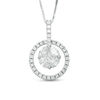 Thumbnail Image 0 of 1 CT. T.W. Marquise and Princess-Cut Diamond Open Circle Frame Pendant in 14K White Gold