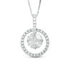 Thumbnail Image 1 of 1 CT. T.W. Marquise and Princess-Cut Diamond Open Circle Frame Pendant in 14K White Gold