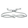 Thumbnail Image 1 of Ever Us® 3/4 CT. T.W. Two-Stone Diamond Bypass Bolo Bracelet in 14K White Gold - 9.5"