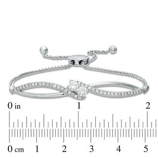 Ever Us™ 3/4 CT. T.W. Two-Stone Diamond Bypass Bolo Bracelet in 14K ...