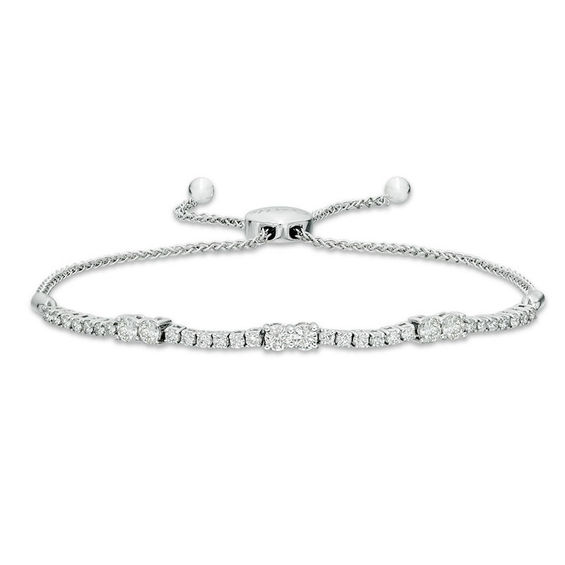 Ever UsÂ® 1 CT. T.w. Two-Stone Diamond Station Bolo Bracelet - 9.0"