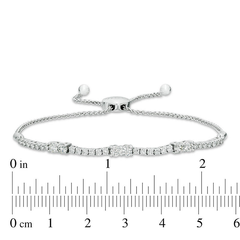 Main Image 3 of Ever Us® 1 CT. T.W. Two-Stone Diamond Station Bolo Bracelet - 9.0"