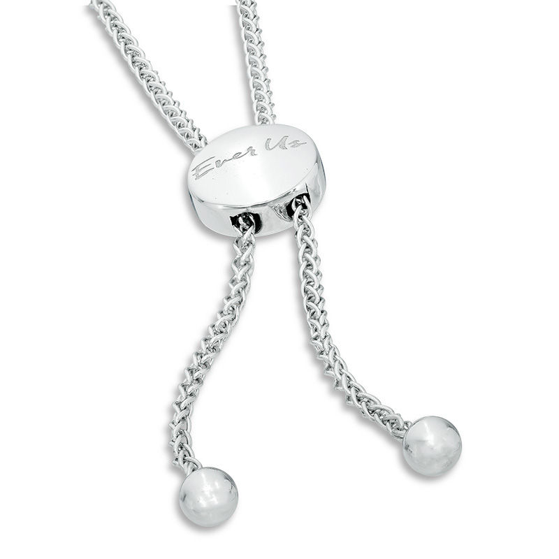 Main Image 2 of Ever Us® 1/3 CT. T.W. Two-Stone Diamond Bypass Bolo Bracelet in 14K White Gold - 9.5"