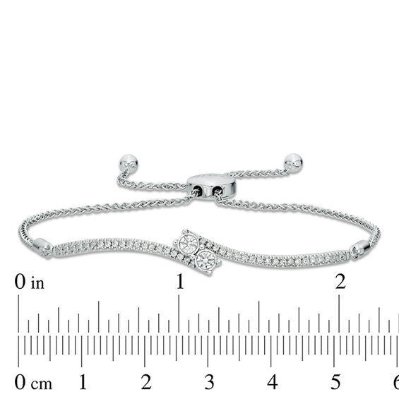 Ever UsÂ® 1/3 CT. T.w. Two-Stone Diamond Bypass Bolo Bracelet in 14K White Gold - 9.5"
