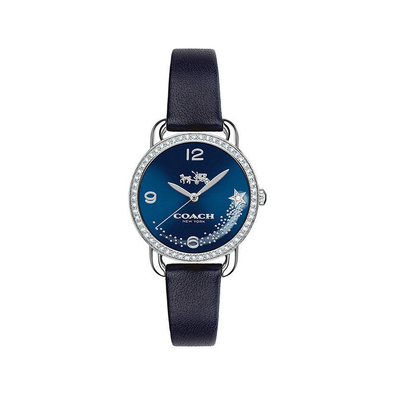 Ladies' Coach Delancey Crystal Accent Strap Watch with Blue Dial (Model: 14502668)