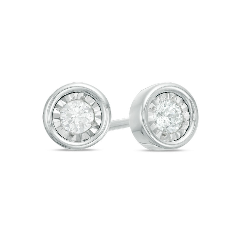 1/8 CT. T.W. Diamond Solitaire Stud Earrings in 10K White Gold (I/I3)