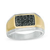 Thumbnail Image 1 of Men's 1/2 CT. T.W. Composite Black Diamond Square Satin Ring in 10K Two-Tone Gold