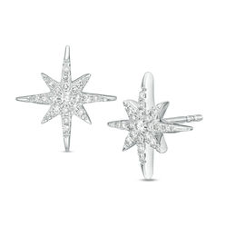 1/4 CT. T.W. Diamond Starburst Stud Earrings in 10K White Gold