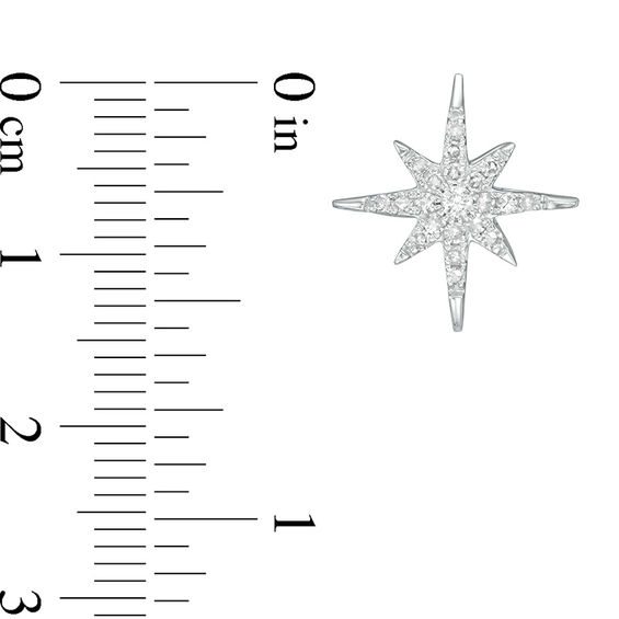 1/4 CT. T.w. Diamond Starburst Stud Earrings in 10K White Gold