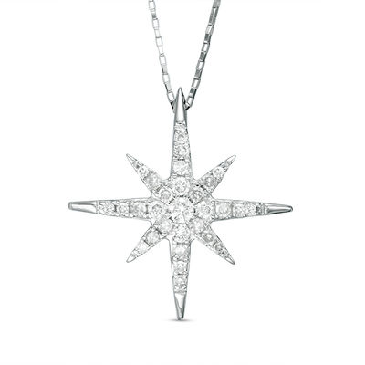 1/5 CT. T.W. Diamond Starburst Pendant 