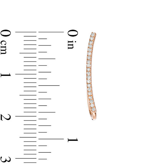 1/8 CT. T.w. Diamond Curved Bar Crawler Earrings in 10K Rose Gold