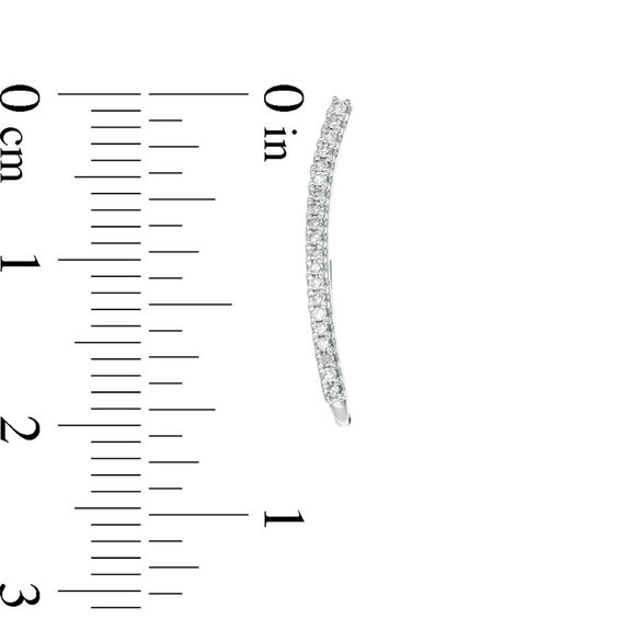 1/8 CT. T.w. Diamond Curved Bar Crawler Earrings in 10K White Gold