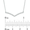 Thumbnail Image 2 of 1/8 CT. T.W. Diamond Curved Chevron Necklace in 10K White Gold