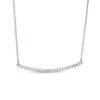 Thumbnail Image 0 of 1/8 CT. T.W. Diamond Curved Bar Necklace in 10K White Gold