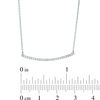 Thumbnail Image 1 of 1/8 CT. T.W. Diamond Curved Bar Necklace in 10K White Gold