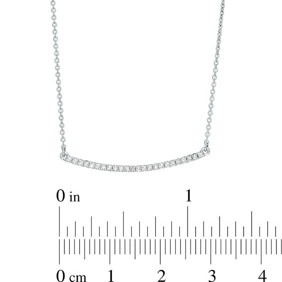 1/8 CT. T.w. Diamond Curved Bar Necklace in 10K White Gold