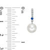 Thumbnail Image 1 of Vera Wang Love Collection Cultured Freshwater Pearl, Blue Sapphire and Diamond Accent Drop Earrings in Sterling Silver