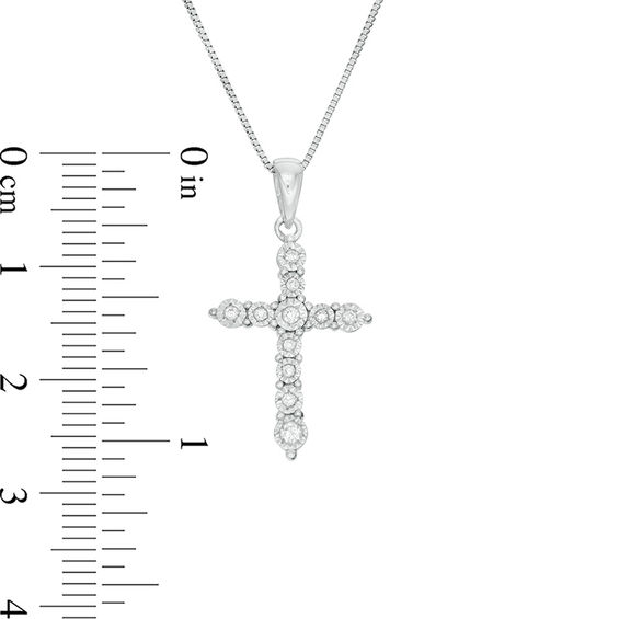 1/10 CT. T.w. Diamond Cross Pendant in Sterling Silver