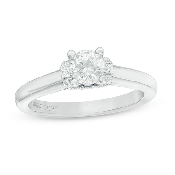 Vera Wang Love Collection 5/8 CT. T.w. Diamond Solitaire Collar Engagement Ring in 14K White Gold