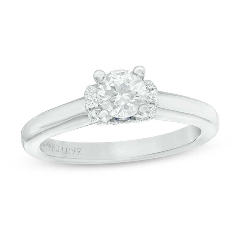 Main Image 1 of Vera Wang Love Collection 5/8 CT. T.W. Diamond Solitaire Collar Engagement Ring in 14K White Gold