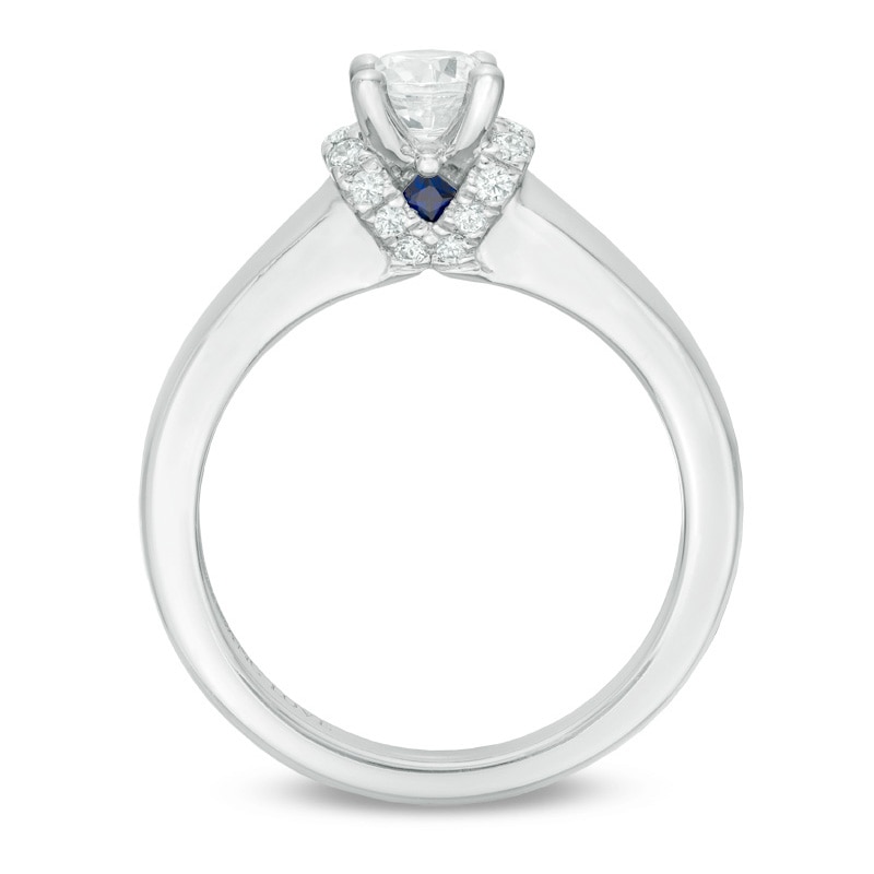Main Image 3 of Vera Wang Love Collection 5/8 CT. T.W. Diamond Solitaire Collar Engagement Ring in 14K White Gold
