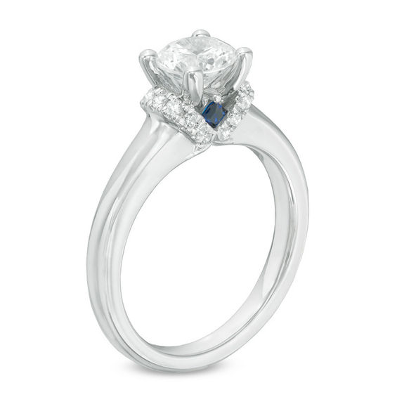 Vera Wang Love Collection 1-1/10 CT. T.w. Diamond Solitaire Collar Engagement Ring 14K White Gold