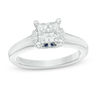 Vera Wang Love Collection 1-1/10 CT. T.W. Princess-Cut Diamond Solitaire Collar Engagement Ring in 14K White Gold