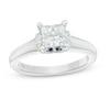 Thumbnail Image 0 of Vera Wang Love Collection 1-1/10 CT. T.W. Princess-Cut Diamond Solitaire Collar Engagement Ring in 14K White Gold