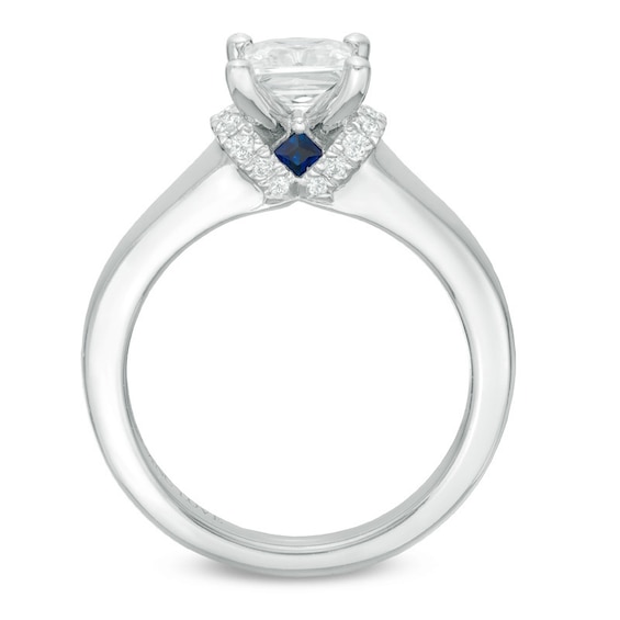 Vera Wang Love Collection 1-1/10 CT. T.w. Princess-Cut Diamond Solitaire Collar Engagement Ring 14K White Gold