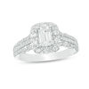 Thumbnail Image 1 of Love's Destiny by Zales 1 CT. T.W. Certified Emerald-Cut Diamond Frame Engagement Ring in 14K Two-Tone Gold (I/I1)