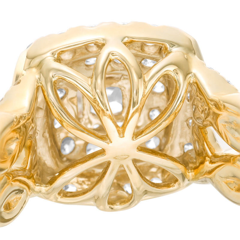 Main Image 5 of Love's Destiny by Zales 1-1/2 CT. T.W. Certified Princess-Cut Diamond Frame Twist Engagement Ring in 14K Gold (I/I1)