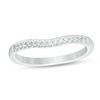 Thumbnail Image 1 of Love's Destiny by Zales 1/8 CT. T.W. Certified Diamond Contour Wedding Band in 14K White Gold (I/I1)