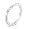 Thumbnail Image 2 of Love's Destiny by Zales 1/8 CT. T.W. Certified Diamond Contour Wedding Band in 14K White Gold (I/I1)