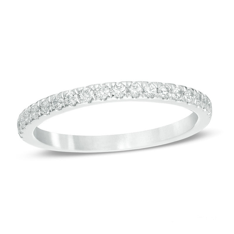 Main Image 1 of Love's Destiny by Zales 1/4 CT. T.W. Certified Diamond Wedding Band in 14K White Gold (I/I1)