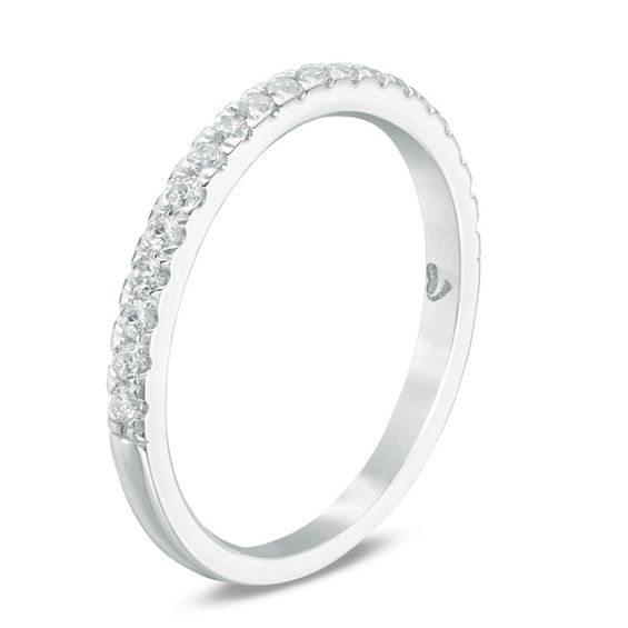 Love's Destiny by Zales 1/4 CT. T.w. Certified Diamond Wedding Band in 14K White Gold (I/I1)