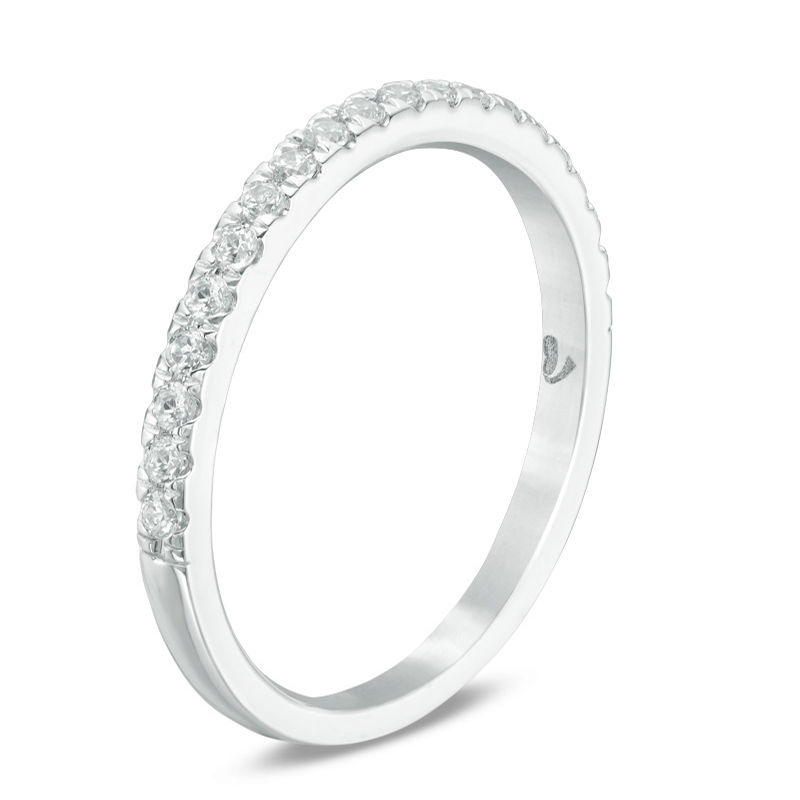 Main Image 2 of Love's Destiny by Zales 1/4 CT. T.W. Certified Diamond Wedding Band in 14K White Gold (I/I1)