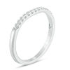 Thumbnail Image 2 of Love's Destiny by Zales 1/8 CT. T.W. Certified Diamond Contour Wedding Band in 14K White Gold (I/I1)