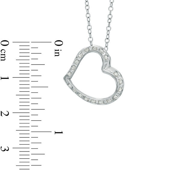 Diamond Fascination™ Tilted Heart Pendant and Hoop Earrings Set in Sterling Silver and Platinum Plate Diamond Fascination™ Tilted Heart Pendant and Hoop Earrings Set in Sterling Silver and Platinum Plate