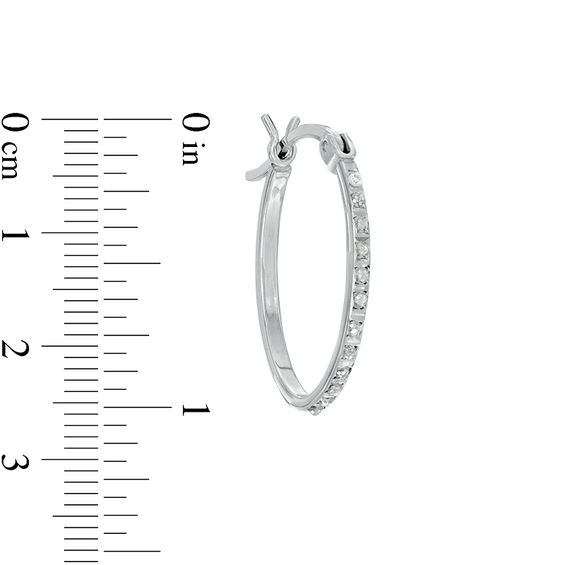 Diamond Fascination™ Tilted Heart Pendant and Hoop Earrings Set in Sterling Silver and Platinum Plate Diamond Fascination™ Tilted Heart Pendant and Hoop Earrings Set in Sterling Silver and Platinum Plate