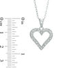 Thumbnail Image 2 of Diamond Fascination™ Heart Pendant and Hoop Earrings Set in Sterling Silver and Platinum Plate