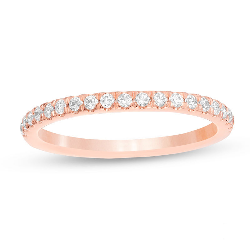 Main Image 1 of Love's Destiny by Zales 1/4 CT. T.W. Certified Diamond Wedding Band in 14K Rose Gold (I/I1)