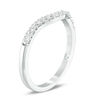 Thumbnail Image 2 of Love's Destiny by Zales 1/3 CT. T.W. Certified Diamond Contour Wedding Band in 14K White Gold (I/I1)
