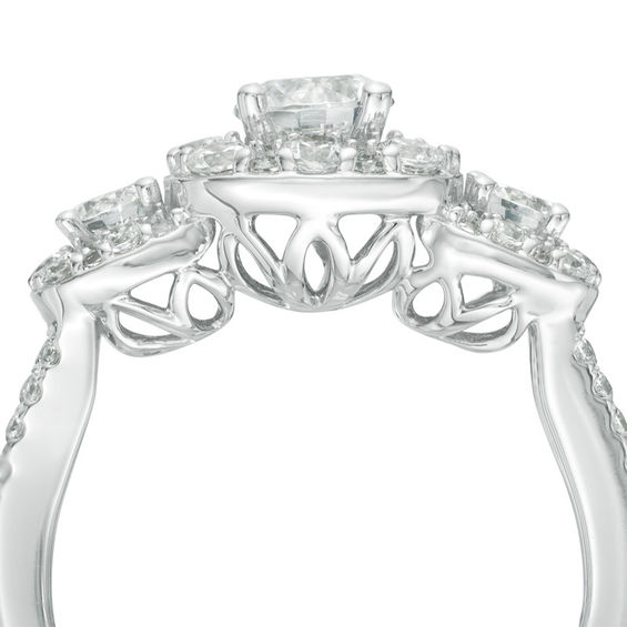 Love's Destiny by Zales 1-5/8 CT. T.w. Certified Diamond Three Stone Engagement Ring in 14K White Gold (I/I1)