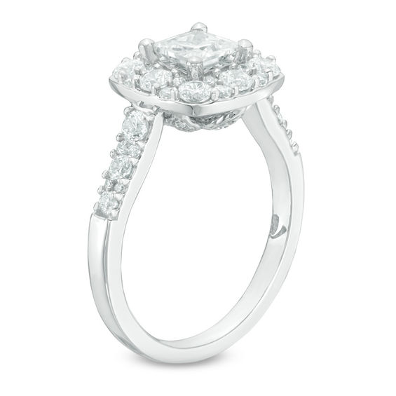 Love's Destiny by Zales CT. T.w. Certified Princess-Cut Diamond Frame Engagement Ring in 14K White Gold (I/Si2