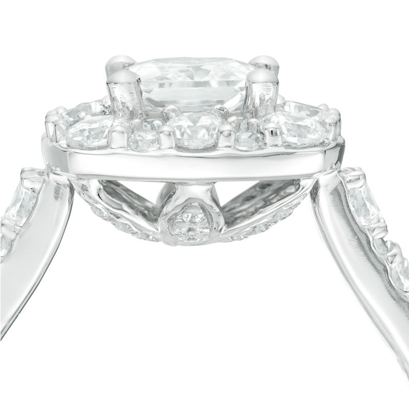 Main Image 3 of Love's Destiny by Zales 2 CT. T.W. Certified Princess-Cut Diamond Frame Engagement Ring in 14K White Gold (I/SI2)