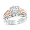 Thumbnail Image 1 of 1/2 CT. T.W. Composite Diamond Cushion Frame Bridal Set in 10K Two-Tone Gold