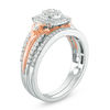 Thumbnail Image 2 of 1/2 CT. T.W. Composite Diamond Cushion Frame Bridal Set in 10K Two-Tone Gold